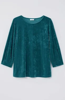 Crushed-Velvet A-Line Top | Jjill