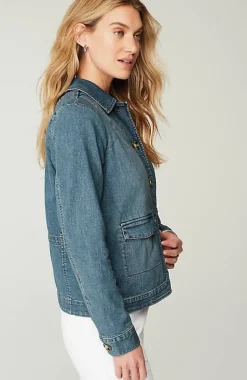 Curved-Hem Denim Jacket | Jjill