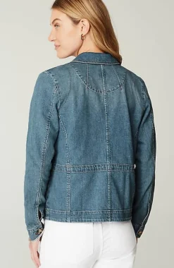 Curved-Hem Denim Jacket | Jjill