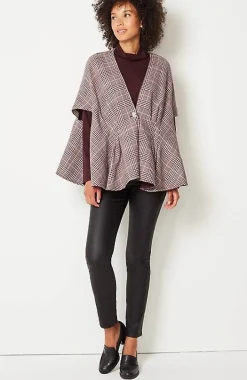 Darted Plaid Peplum Cape | Jjill