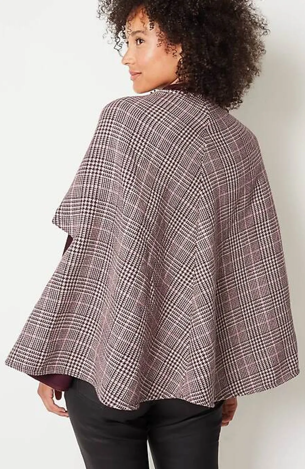 Darted Plaid Peplum Cape | Jjill