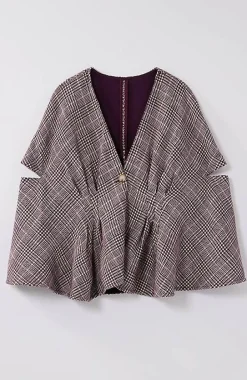 Darted Plaid Peplum Cape | Jjill
