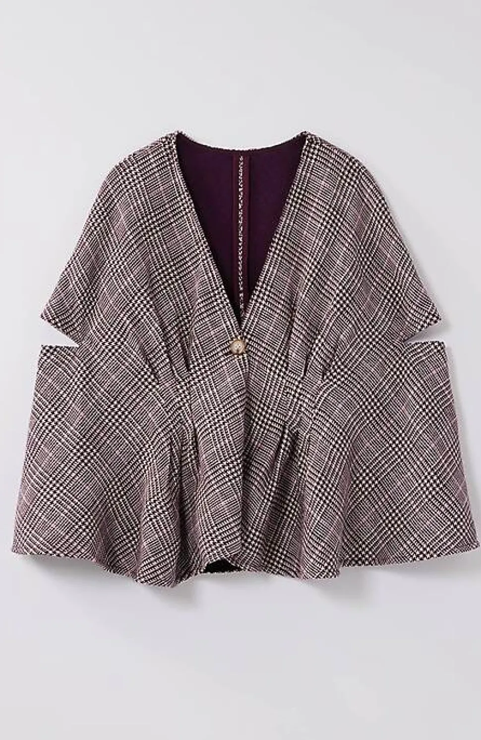 Darted Plaid Peplum Cape | Jjill