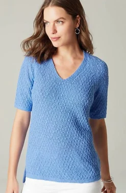 Dimensional Elbow-Sleeve Sweater | Jjill