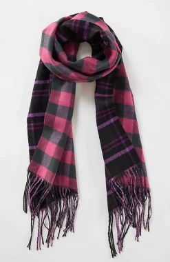 Double-Face Reversible Plaid Mix Scarf | Jjill