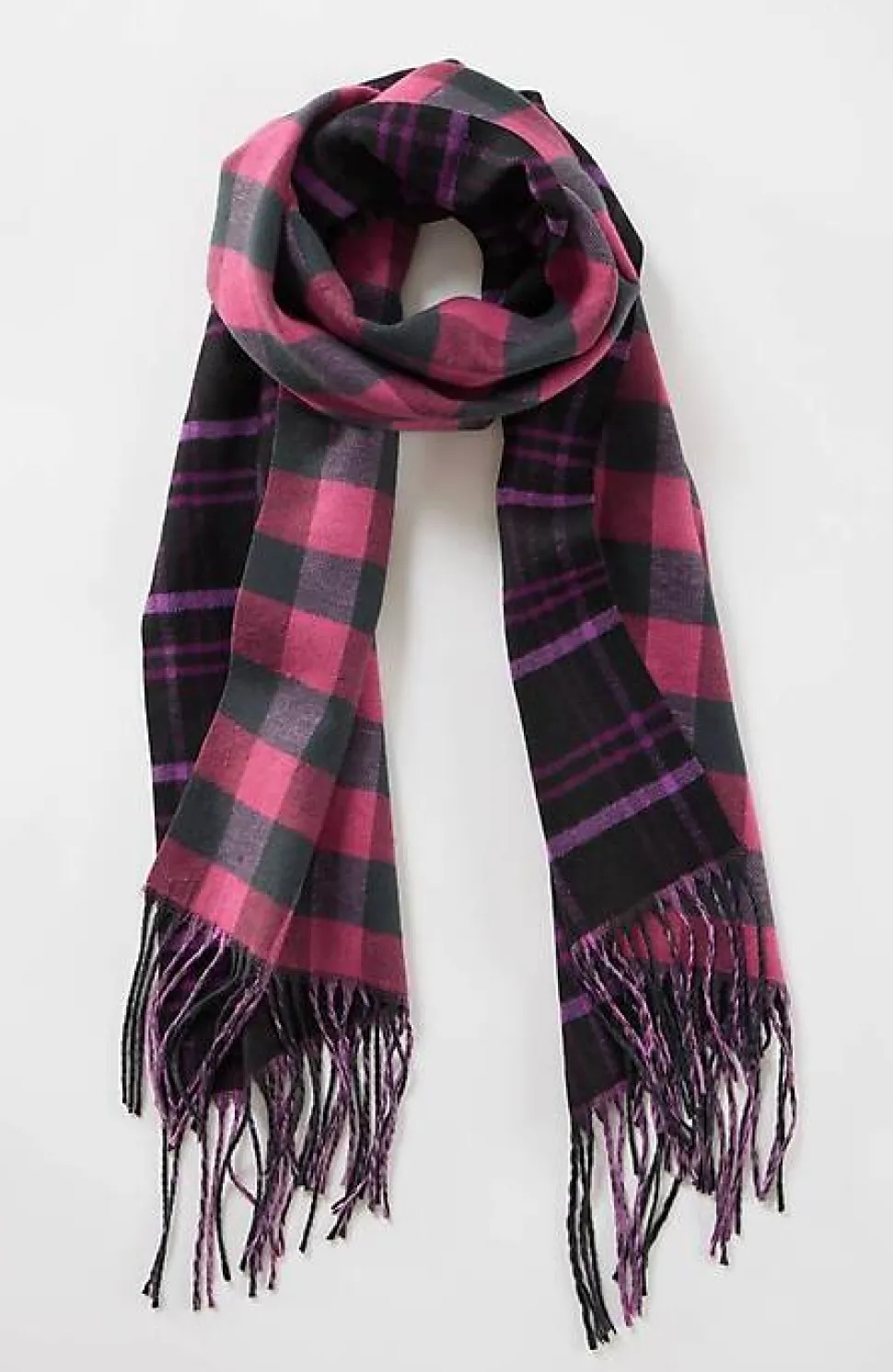 Double-Face Reversible Plaid Mix Scarf | Jjill