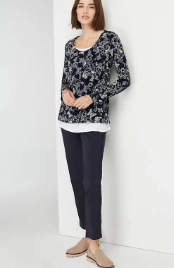 Double-Layer Scoop-Neck Tee | Jjill