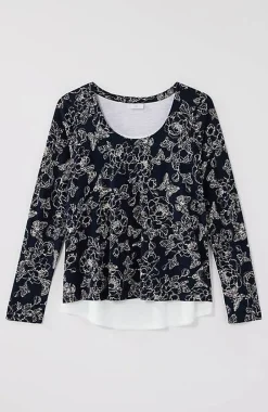 Double-Layer Scoop-Neck Tee | Jjill