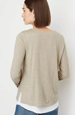 Double-Layer Scoop-Neck Tee | Jjill