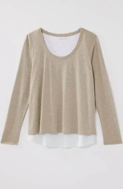 Double-Layer Scoop-Neck Tee | Jjill