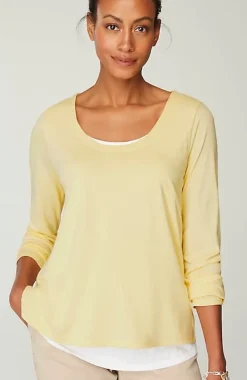 Double-Layer Scoop-Neck Tee | Jjill