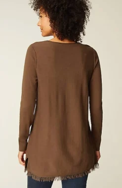 Easy Fringed-Hem V-Neck Tunic | Jjill