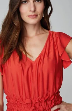 Elevated Ruffle-Trimmed Midi Dress | Jjill