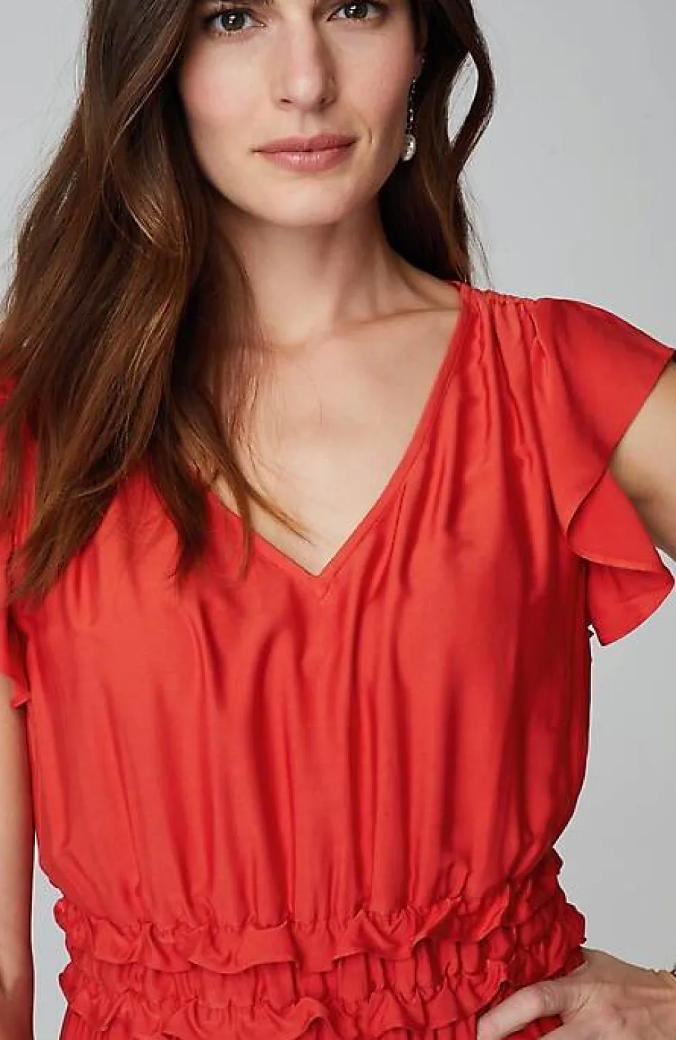 Elevated Ruffle-Trimmed Midi Dress | Jjill