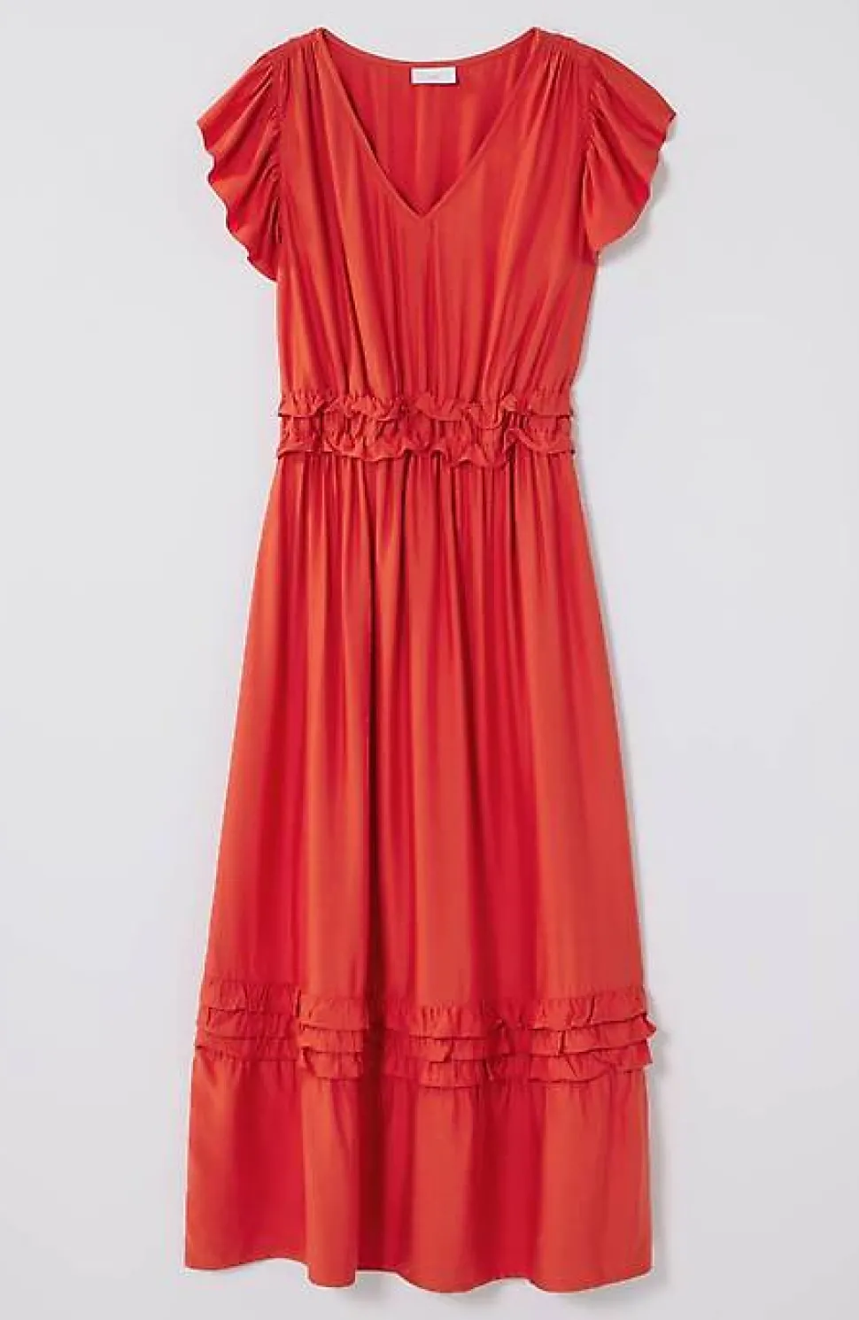 Elevated Ruffle-Trimmed Midi Dress | Jjill