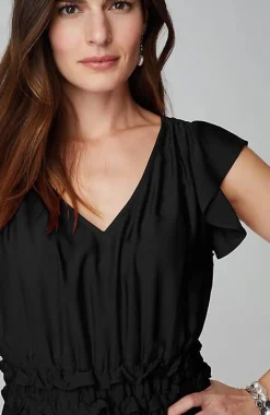 Elevated Ruffle-Trimmed Midi Dress | Jjill