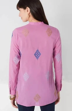 Embroidered Button-Front Tunic | Jjill