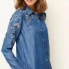 Embroidered Indigo Tunic | Jjill