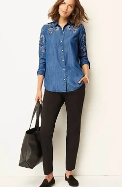 Embroidered Indigo Tunic | Jjill