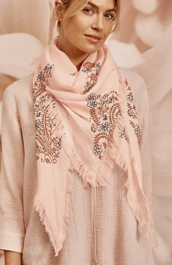 Embroidered Triangle Scarf | Jjill