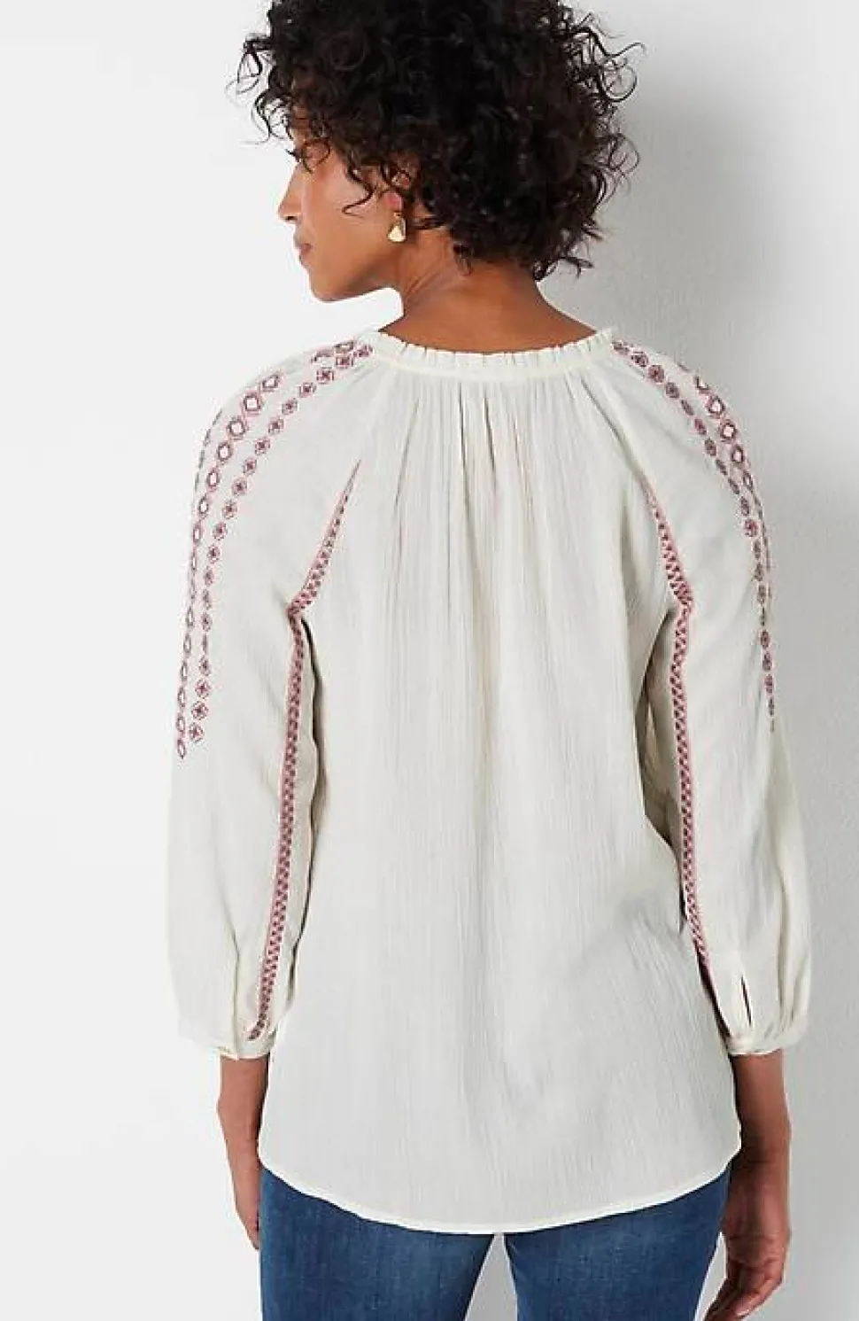 Embroidered U0026 Beaded Peasant Top | Jjill