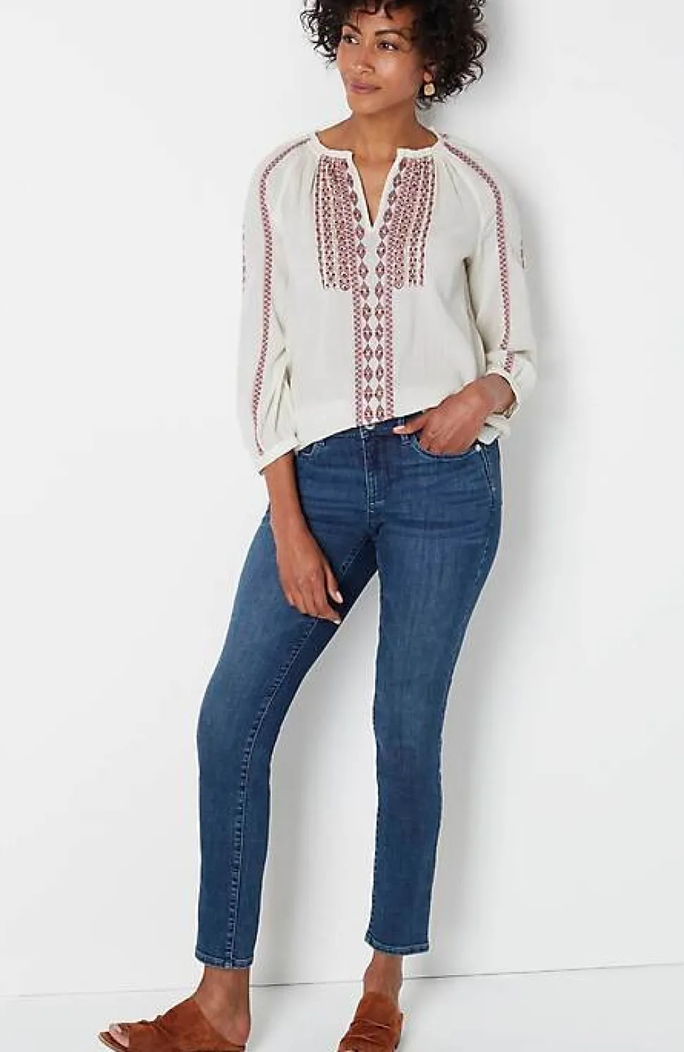 Embroidered U0026 Beaded Peasant Top | Jjill