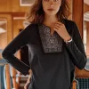 Fair Isle Embroidered Top | Jjill