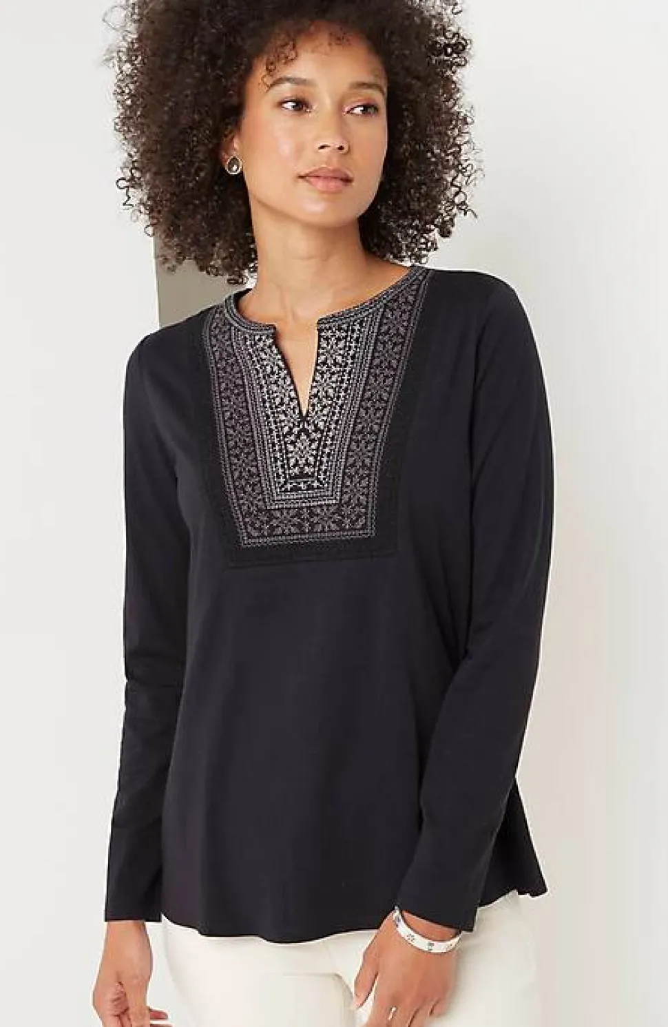 Fair Isle Embroidered Top | Jjill