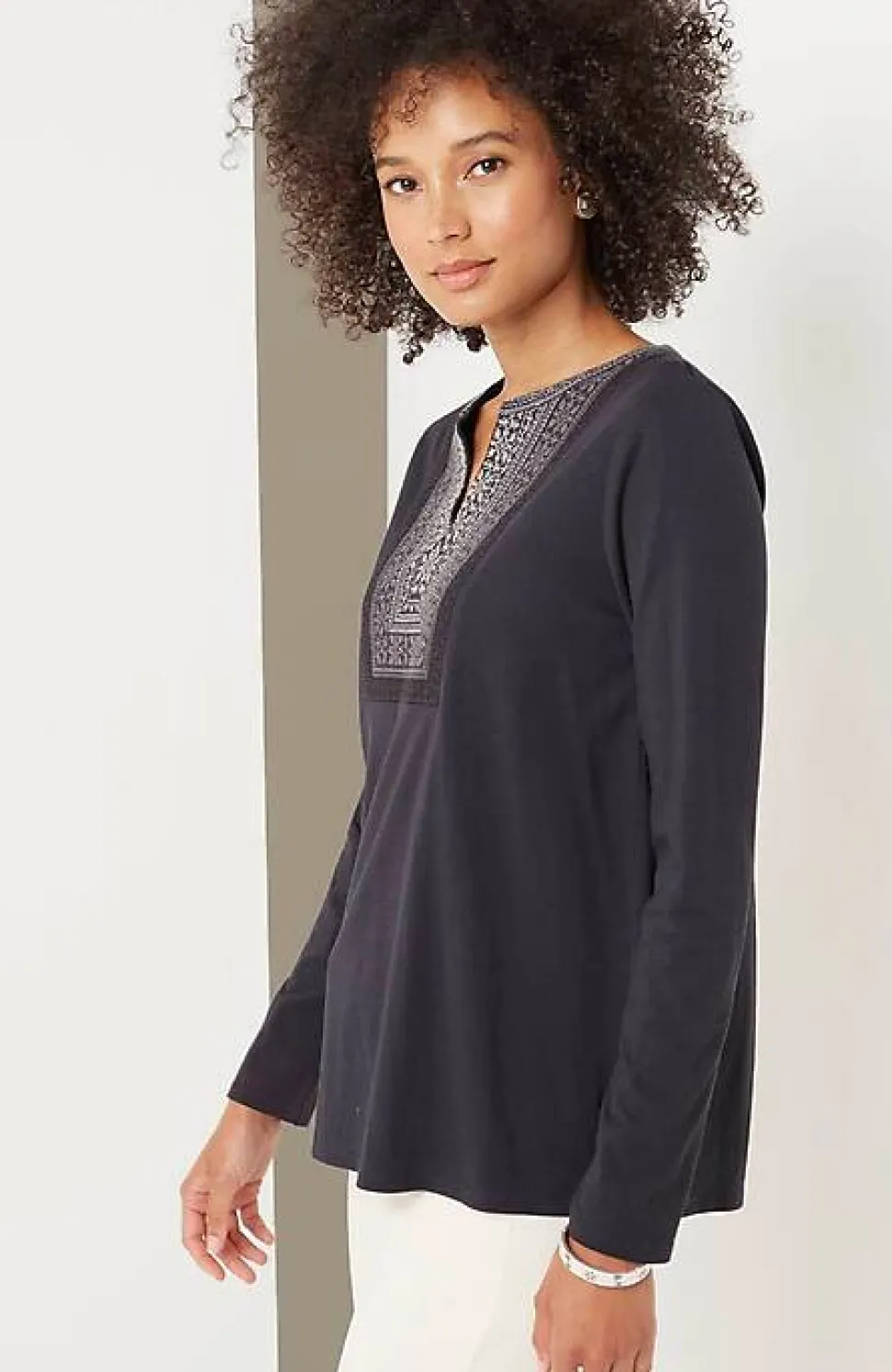 Fair Isle Embroidered Top | Jjill