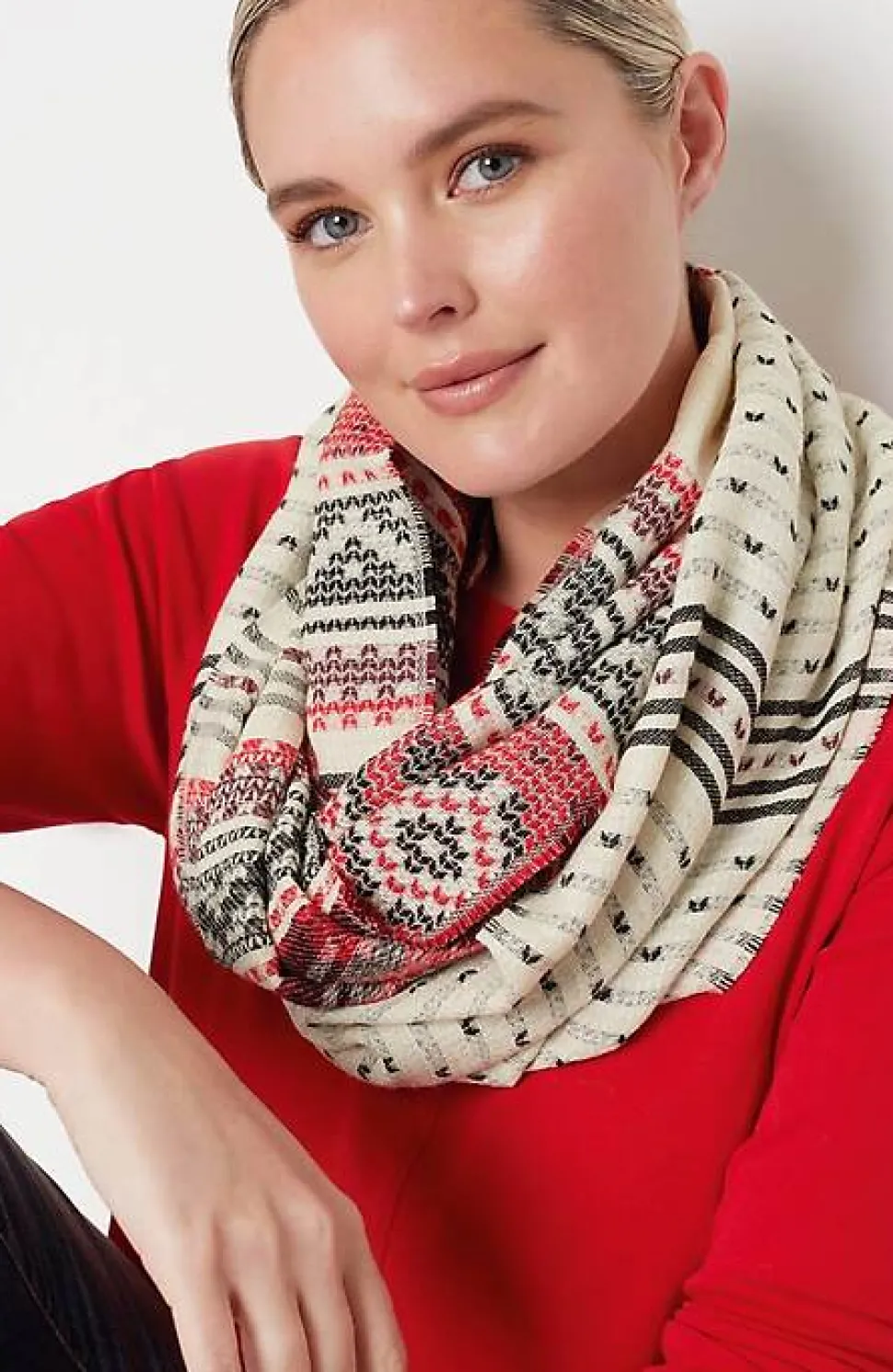 Fair Isle Jacquard Infinity Scarf | Jjill