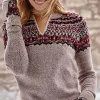 Fair Isle Split-Neck Sweater | Jjill