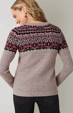 Fair Isle Split-Neck Sweater | Jjill