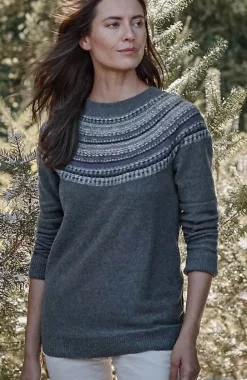 Fair Isle Stripes Raglan Sweater | Jjill