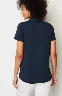 Fit Cotton-Stretch Polo Shirt | Jjill
