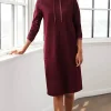 Fit Double-Knit Hooded Dress | Jjill