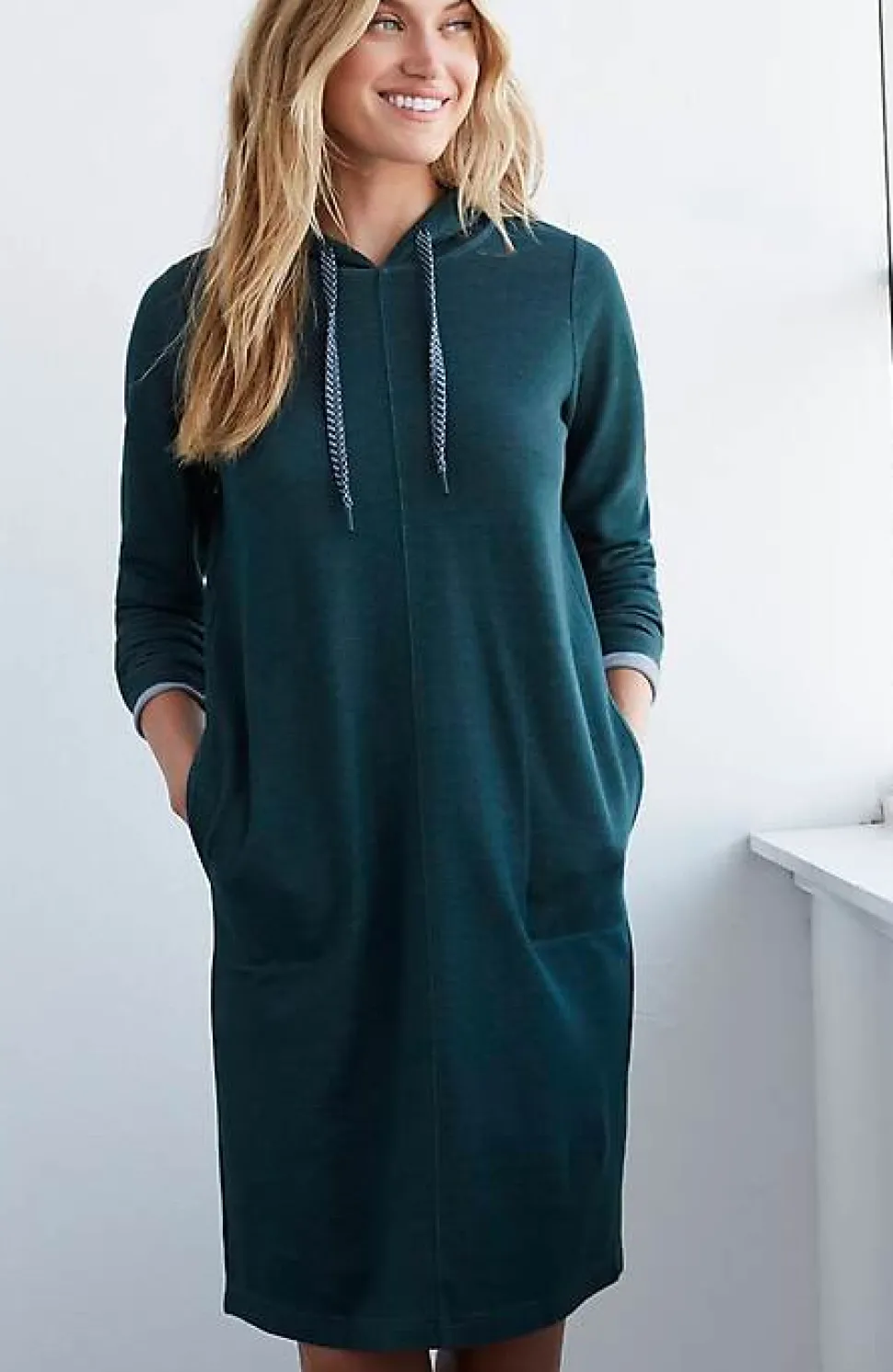 Fit Double-Knit Hooded Dress | Jjill