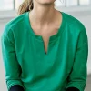 Fit Elevate Terry Split-Neck Sweatshirt | Jjill