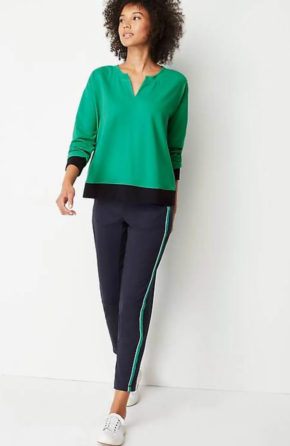 Fit Elevate Terry Split-Neck Sweatshirt | Jjill