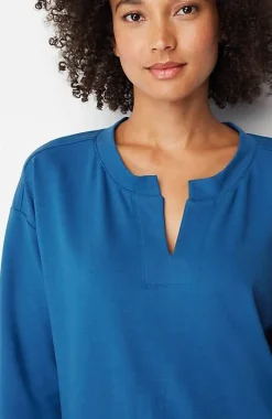 Fit Elevate Terry Split-Neck Sweatshirt | Jjill