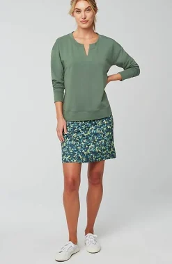 Fit Elevate Terry Split-Neck Sweatshirt | Jjill