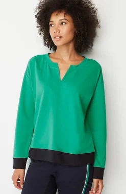 Fit Elevate Terry Split-Neck Sweatshirt | Jjill