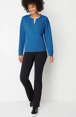 Fit Elevate Terry Split-Neck Sweatshirt | Jjill
