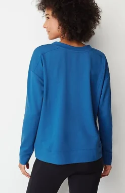 Fit Elevate Terry Split-Neck Sweatshirt | Jjill