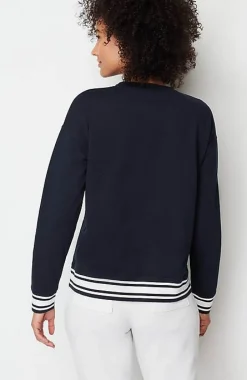 Fit Elevate Terry Striped-Hem Pullover | Jjill