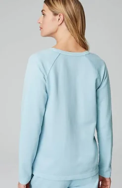 Fit French Terry Embroidered V-Neck Pullover | Jjill