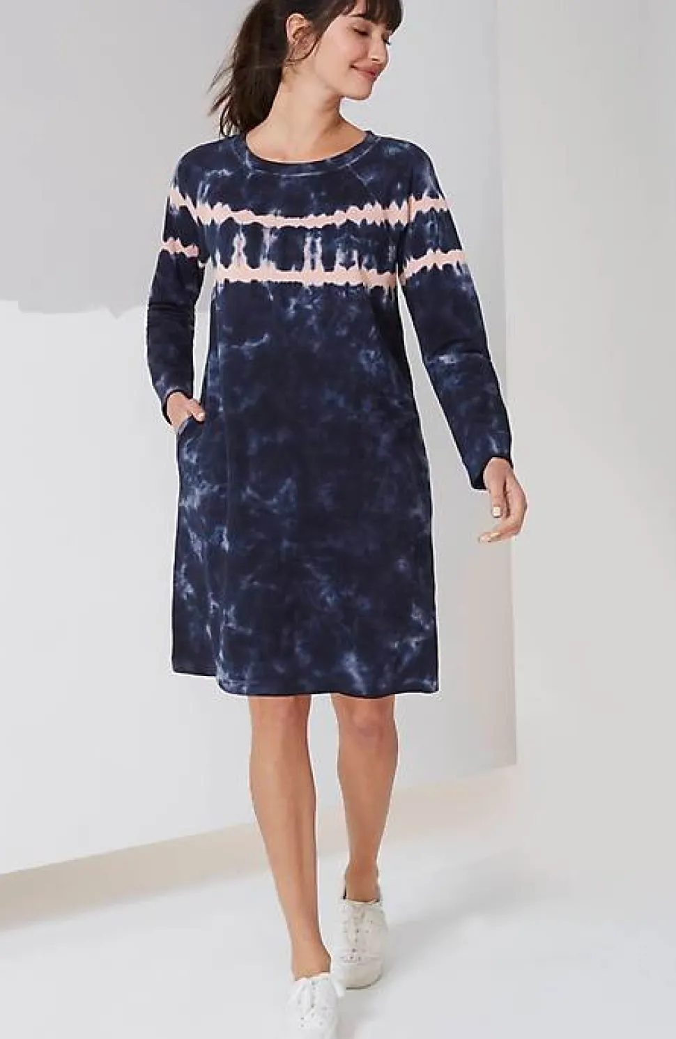 Fit French Terry Tie-Dyed Sweatshirt Dress | Jjill
