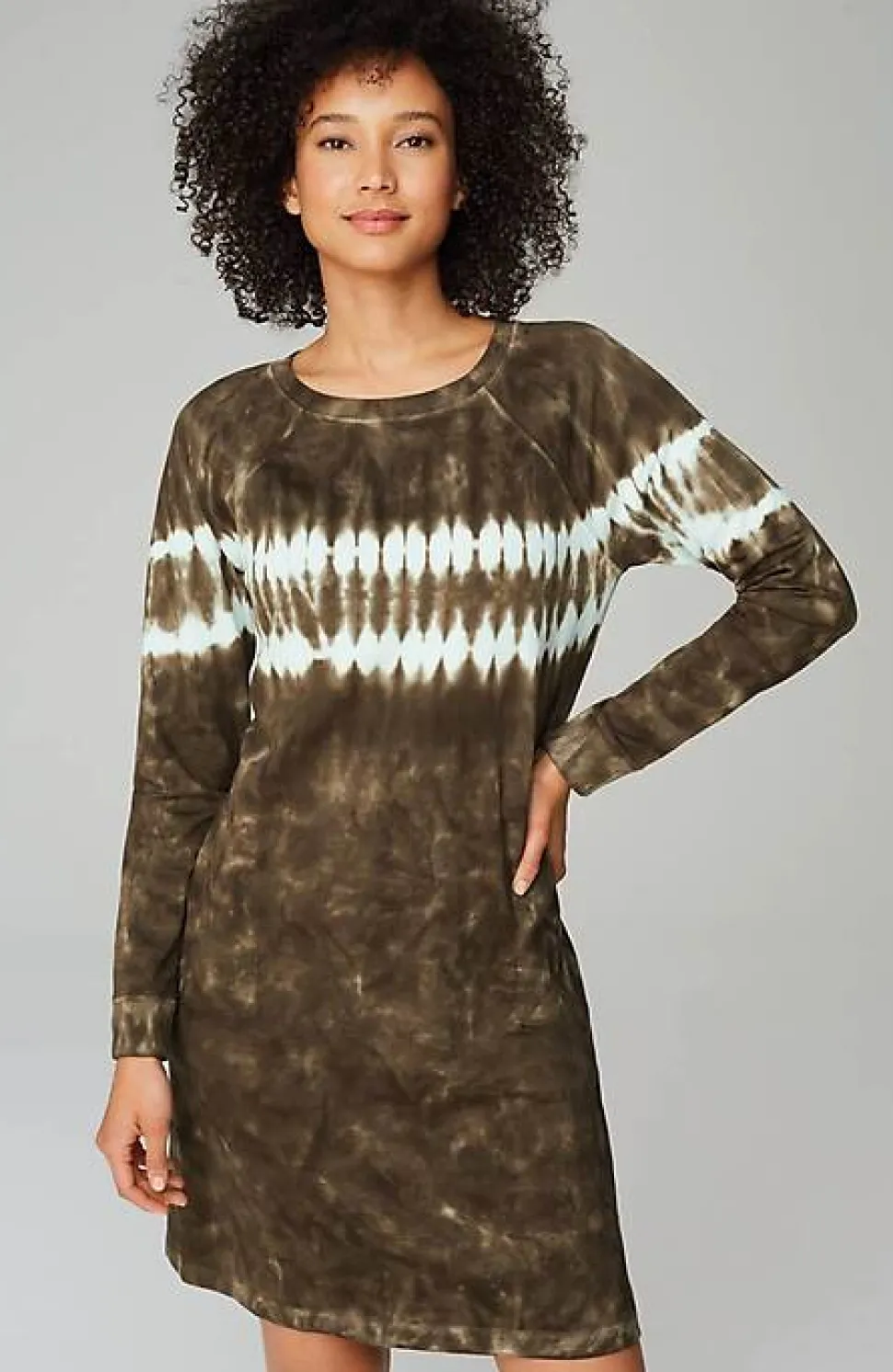 Fit French Terry Tie-Dyed Sweatshirt Dress | Jjill