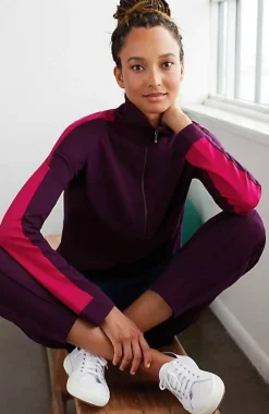 Fit Half-Zip Color-Block Sweatshirt | Jjill