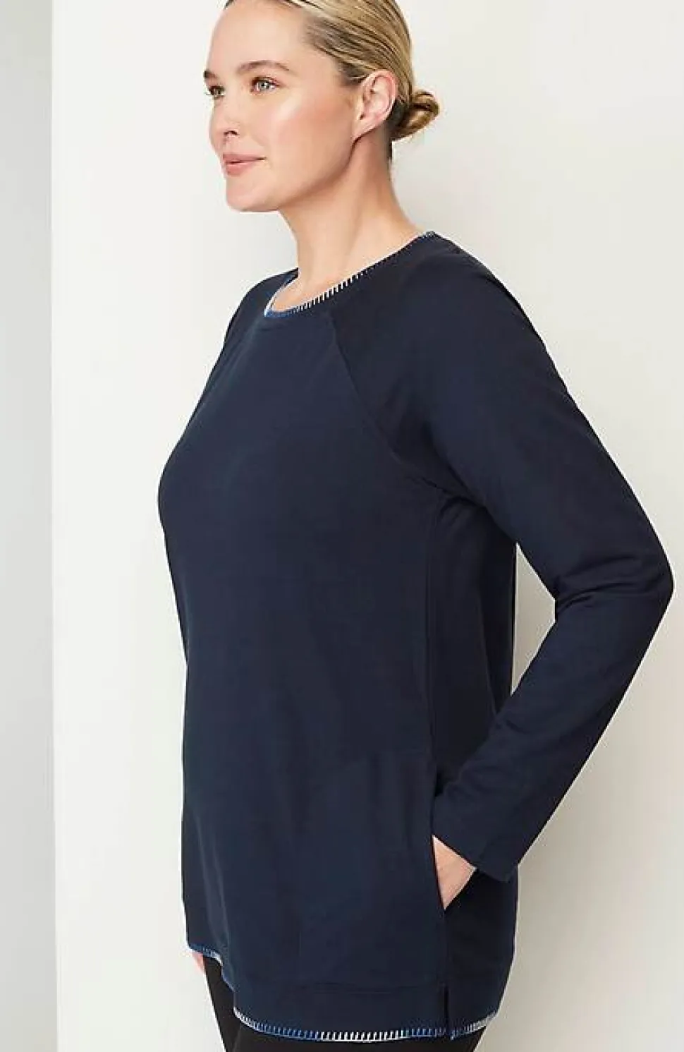 Fit Ombre-Stitched Tunic Sweatshirt | Jjill