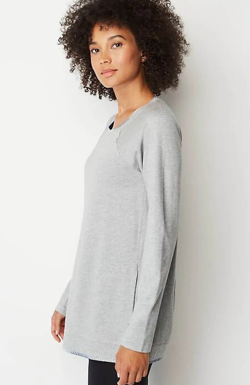 Fit Ombre-Stitched Tunic Sweatshirt | Jjill
